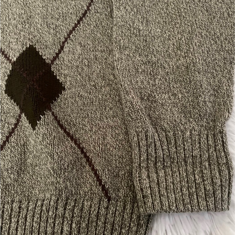 Mens cotton Argyle diamond pullover sweater - Picture 3 of 4